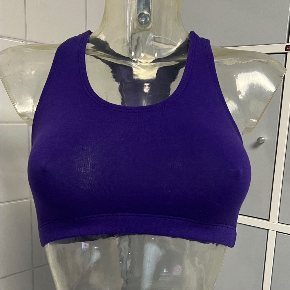 Body Wrappers Cotton Lycra Racerback Sports Bra S NWOT